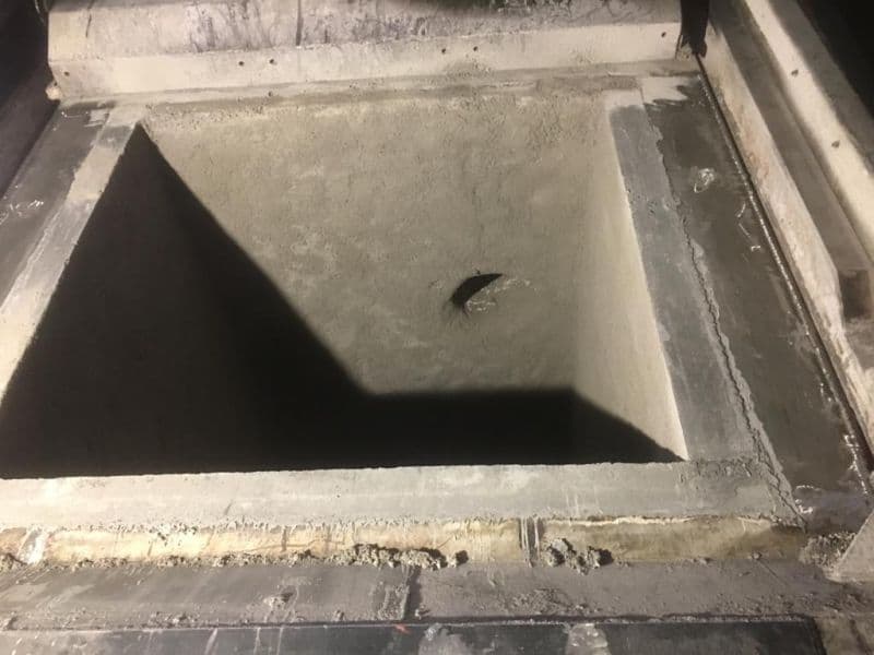 Detailní pohled na obnovenou vyzdívku a těsnění